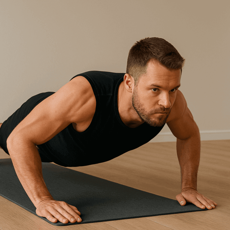 Breite Liegestütze mit weit auseinander gesetzten Händen